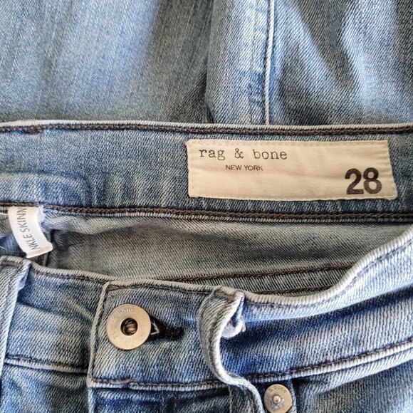 Rag & Bone Lena Light Wash Distressed Ankle Skinny Jeans - Picture 4 of 7